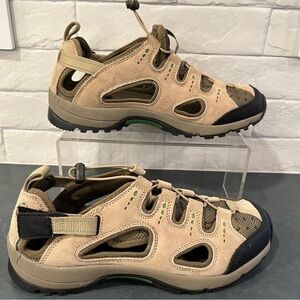 New Lands End sz 7.5 brown leather hiking shoes